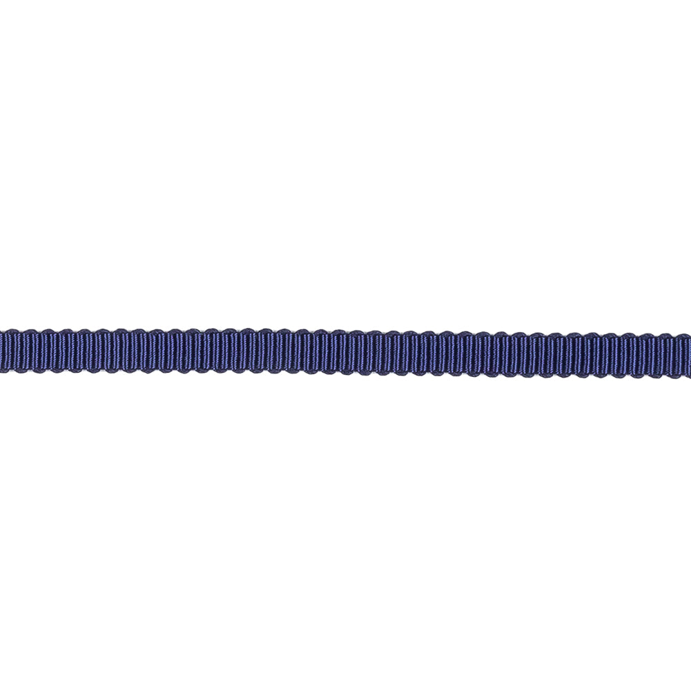Navy Recycled Polyester Petersham Grosgrain Ribbon - 4mm - Detail