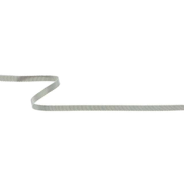 Light Gray Recycled Polyester Petersham Grosgrain Ribbon - 6mm