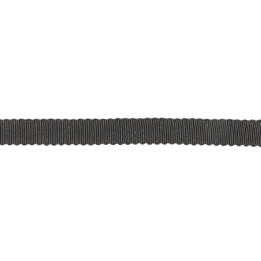 Black Recycled Polyester Petersham Grosgrain Ribbon - 6mm - Detail