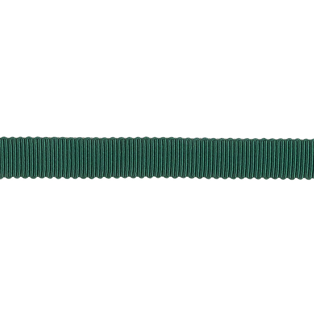 Emerald Recycled Polyester Petersham Grosgrain Ribbon - 9mm - Detail