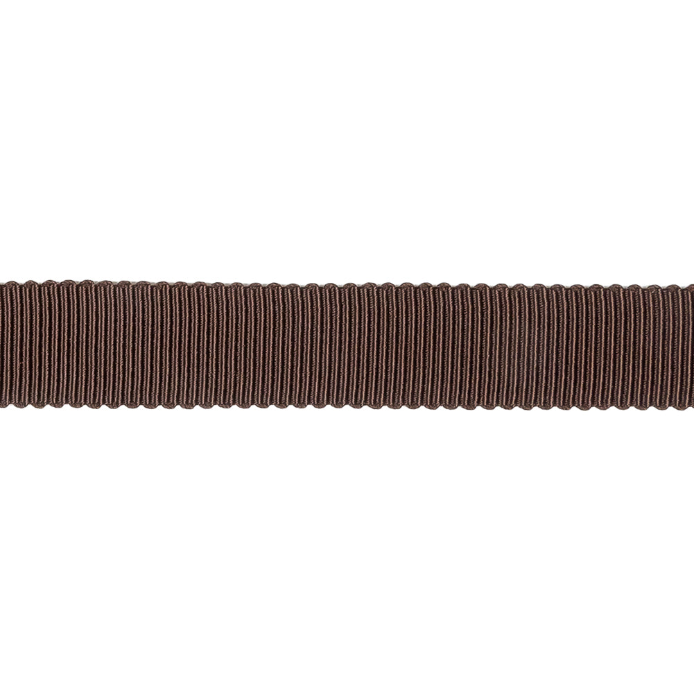 Dark Brown Recycled Polyester Petersham Grosgrain Ribbon - 12mm - Detail