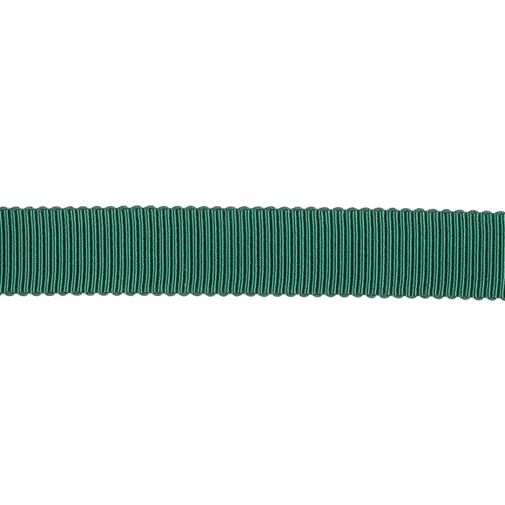 Emerald Recycled Polyester Petersham Grosgrain Ribbon - 12mm - Detail