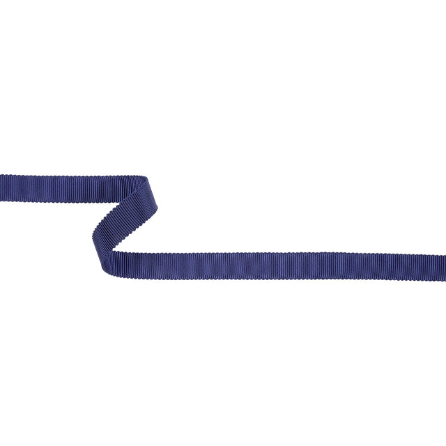 Navy Recycled Polyester Petersham Grosgrain Ribbon - 12mm