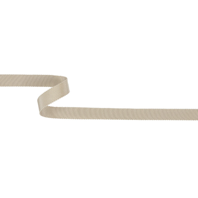 Taupe Recycled Polyester Petersham Grosgrain Ribbon - 12mm