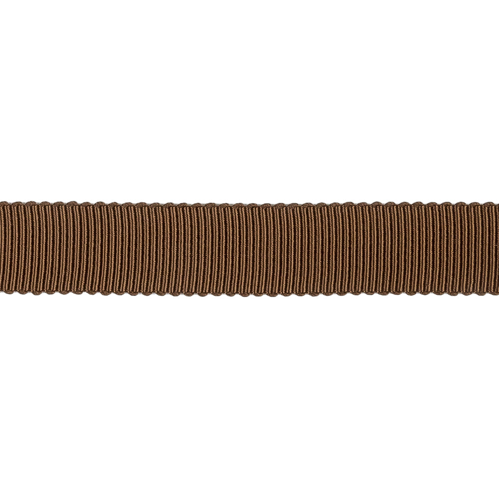Brown Recycled Polyester Petersham Grosgrain Ribbon - 12mm - Detail