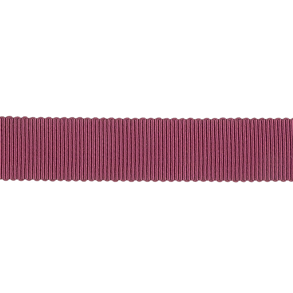 Dark Raspberry Recycled Polyester Petersham Grosgrain Ribbon - 15mm - Detail