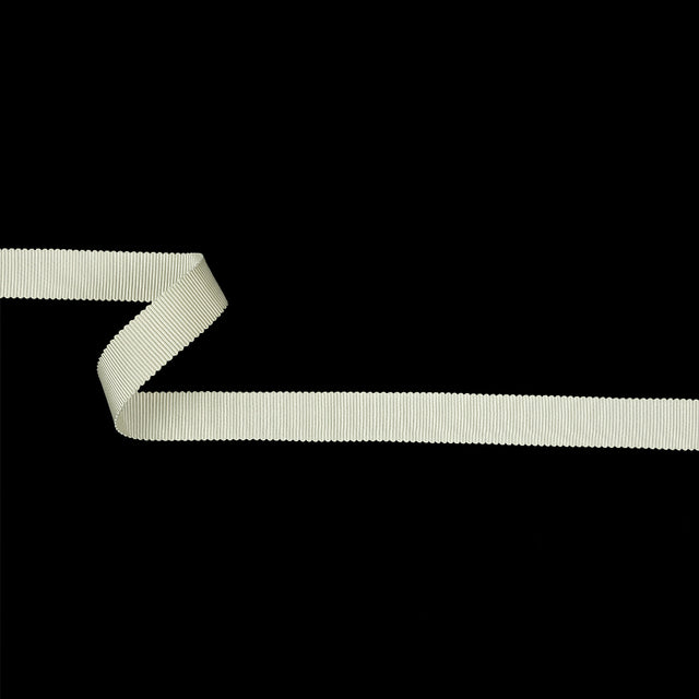 Cannoli Cream Recycled Polyester Petersham Grosgrain Ribbon - 15mm