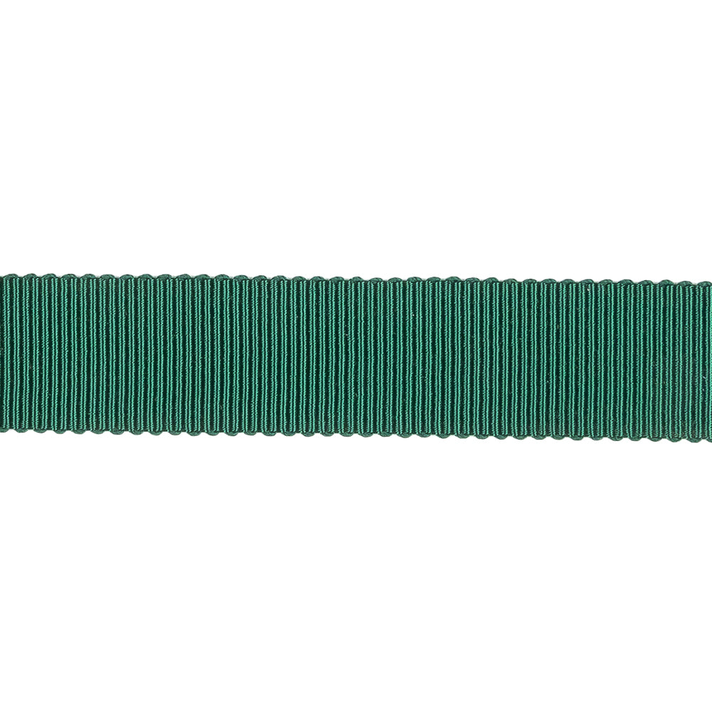 Emerald Recycled Polyester Petersham Grosgrain Ribbon - 15mm - Detail