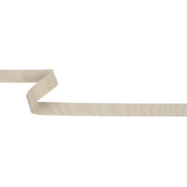 Taupe Recycled Polyester Petersham Grosgrain Ribbon - 15mm