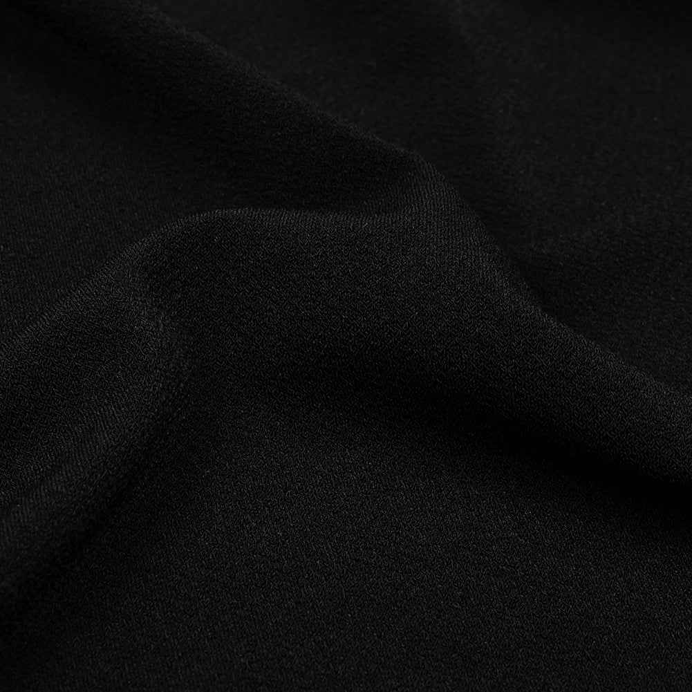 Stretch Polyester Crepe Knit - Black - Arabesque Collection - Detail