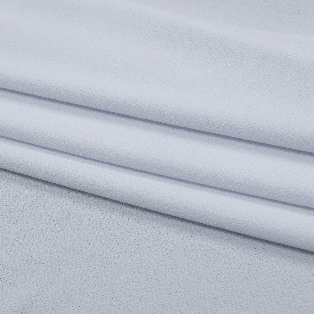 Stretch Polyester Crepe Knit - White - Arabesque Collection - Folded