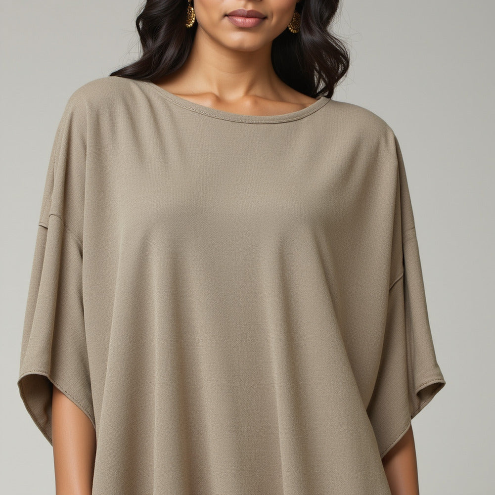 Stretch Polyester Crepe Knit - Nude - Arabesque Collection - Editorial