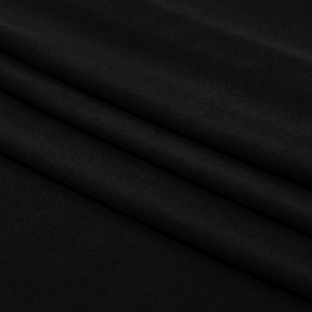 Stretch Polyester ITY Jersey - Black - Isadora Collection - Folded