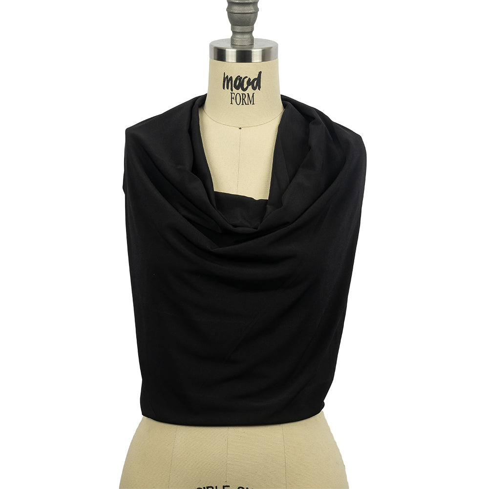 Stretch Polyester ITY Jersey - Black - Isadora Collection - Drape