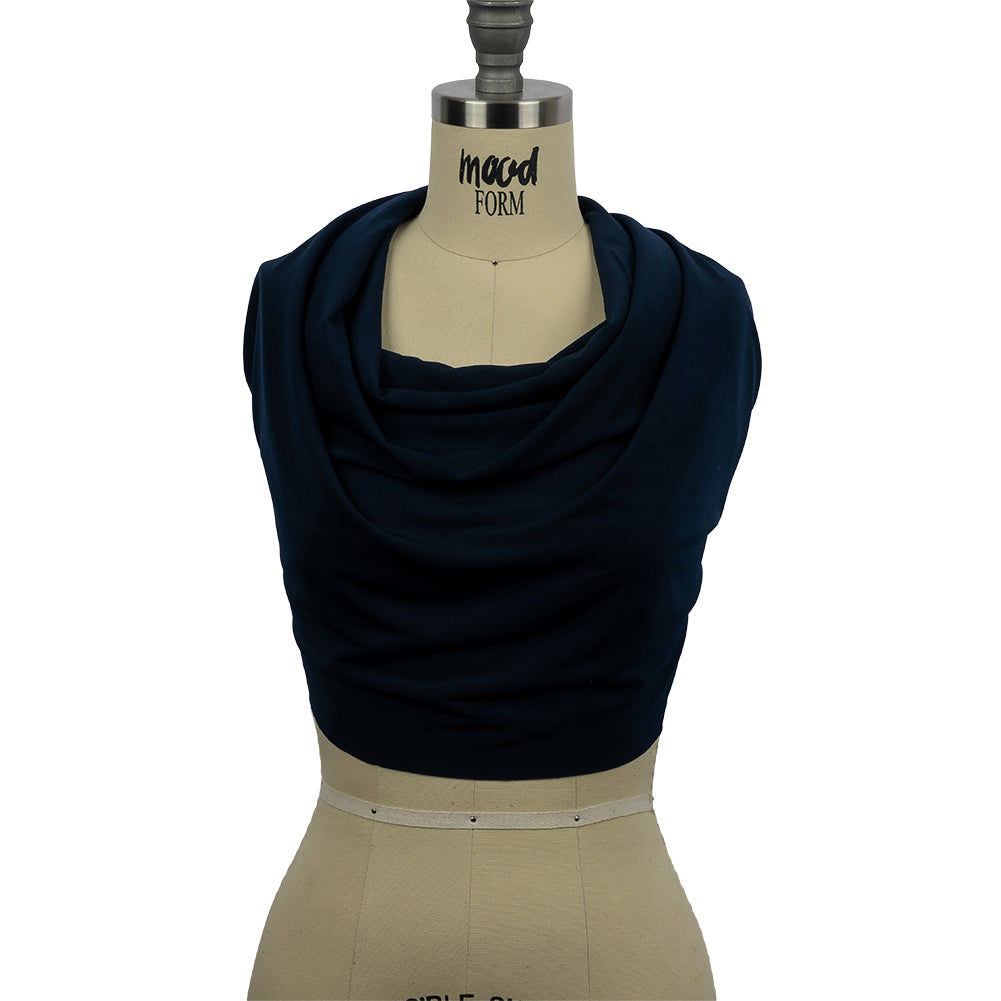 Stretch Polyester ITY Jersey - Navy - Isadora Collection - Drape