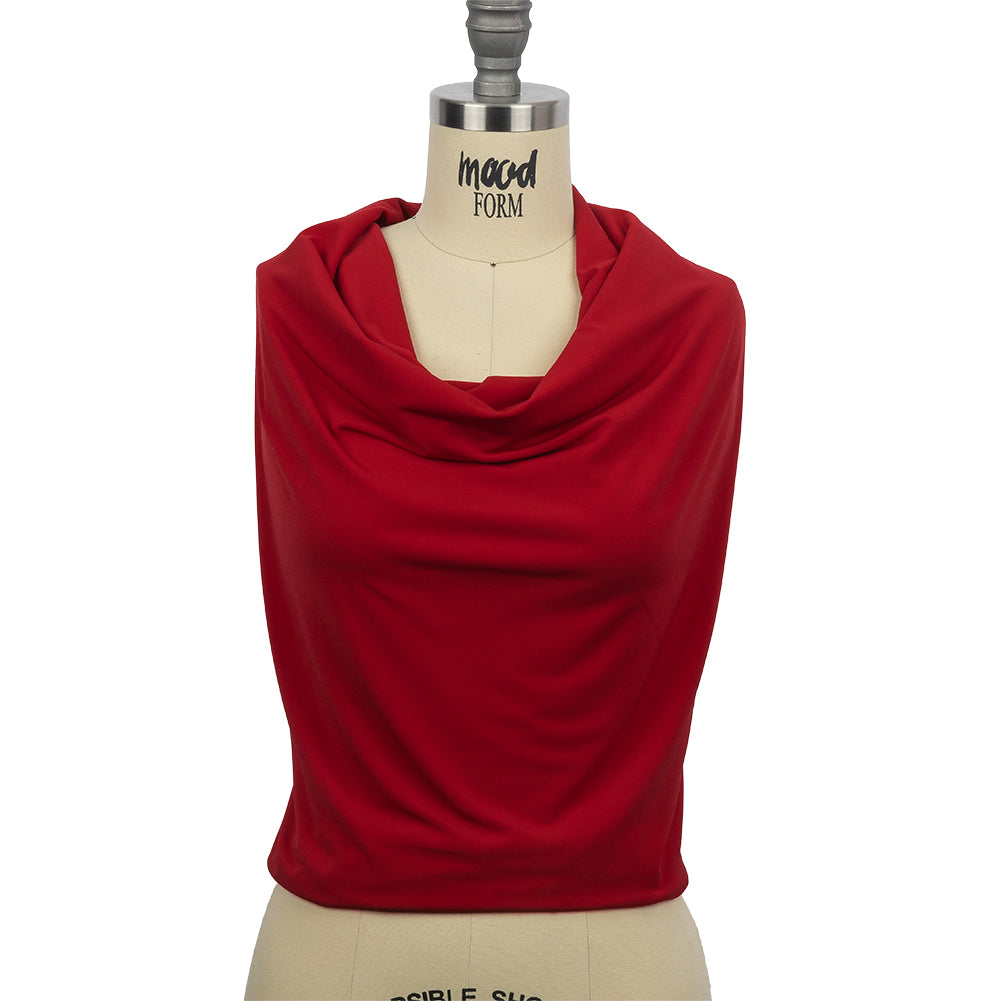 Stretch Polyester ITY Jersey - Tango Red - Isadora Collection - Drape