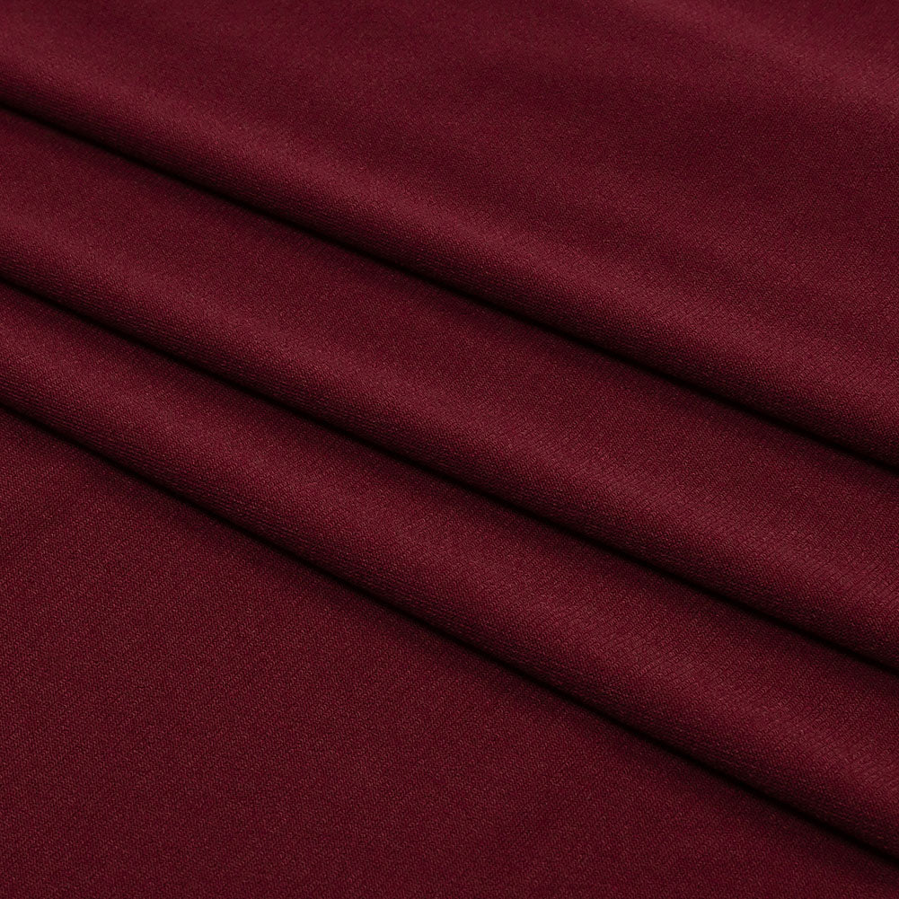 Stretch Polyester ITY Jersey - Wine - Isadora Collection - Folded