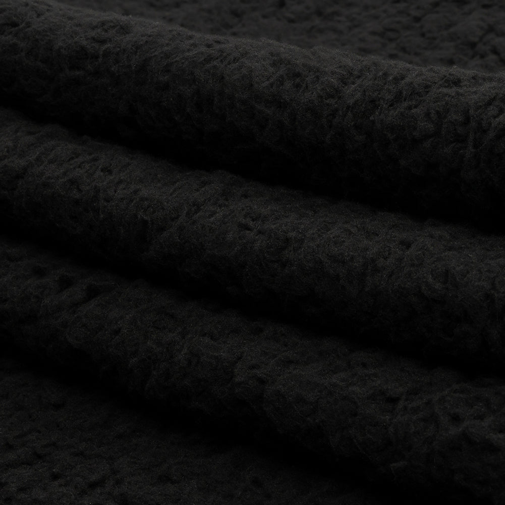 Black Faux Shearling - Folded