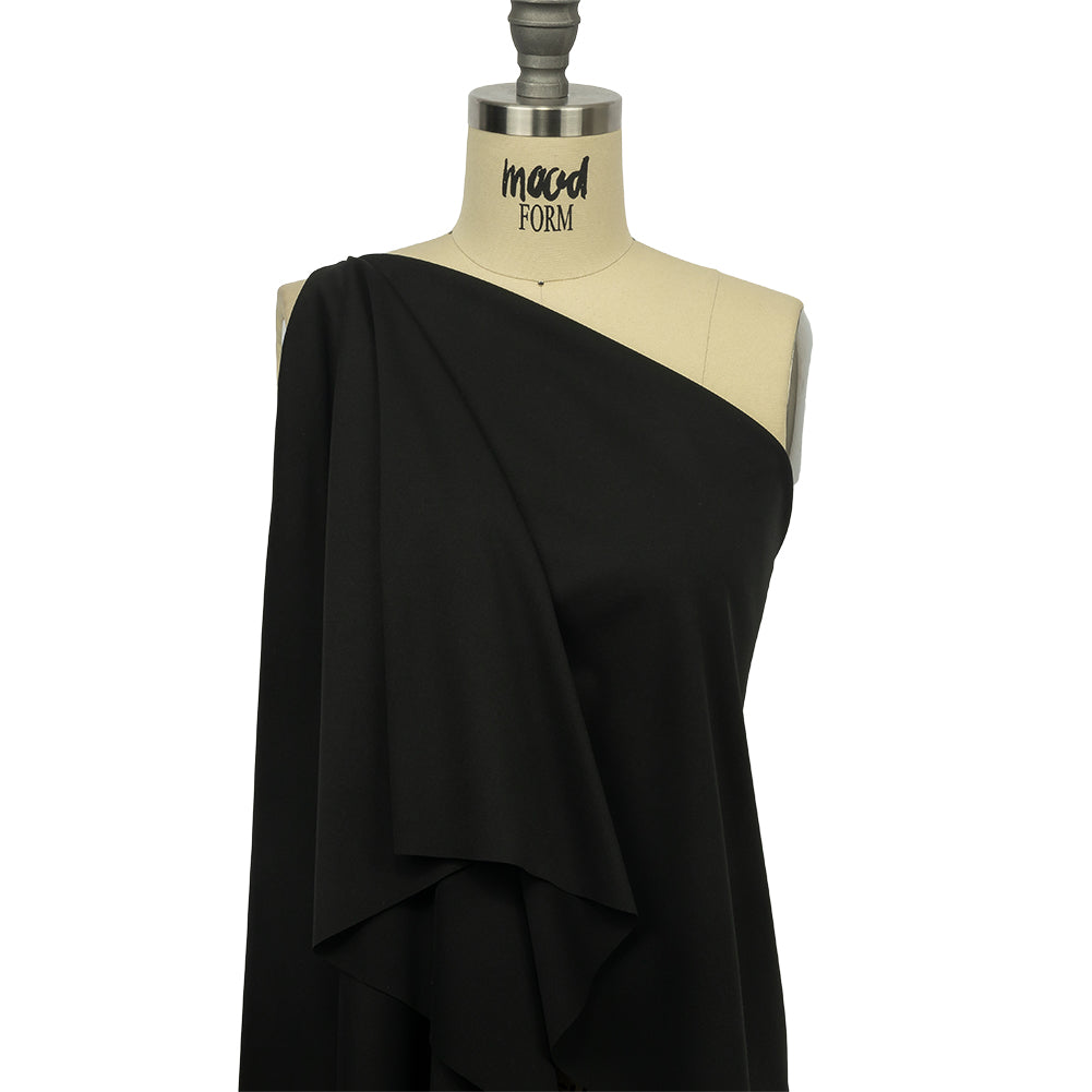 Black Onyx Polyester Interlock Knit Drape