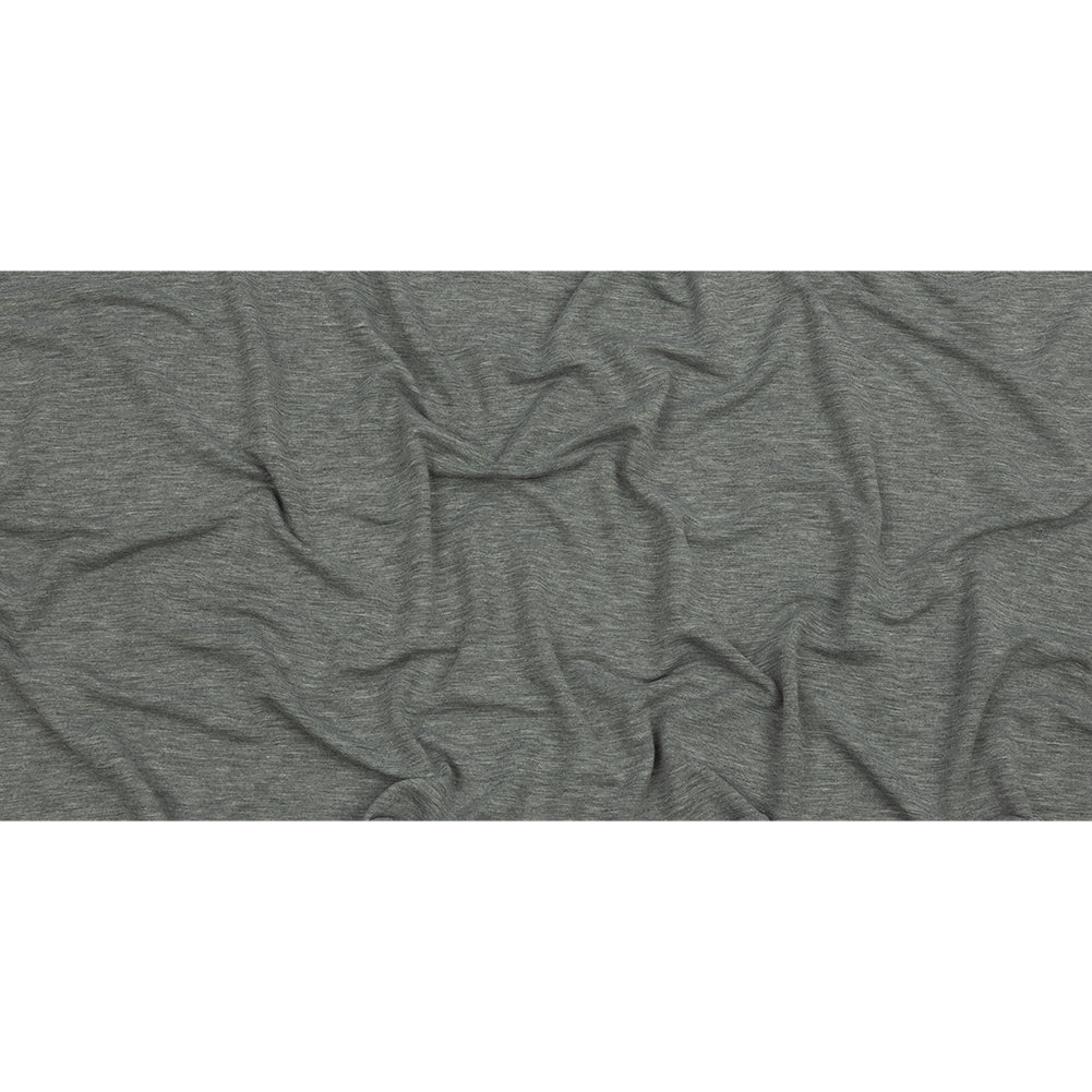 Heathered Gray Lightweight Stretch Recycled Polyester French Terry Full
