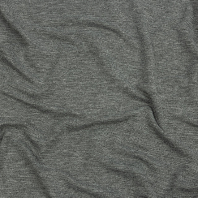 Heathered Gray Lightweight Stretch Recycled Polyester French Terry