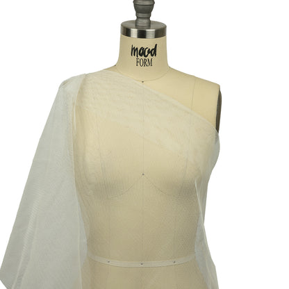 Famous Australian Designer White Stiff Polyester Tulle Drape