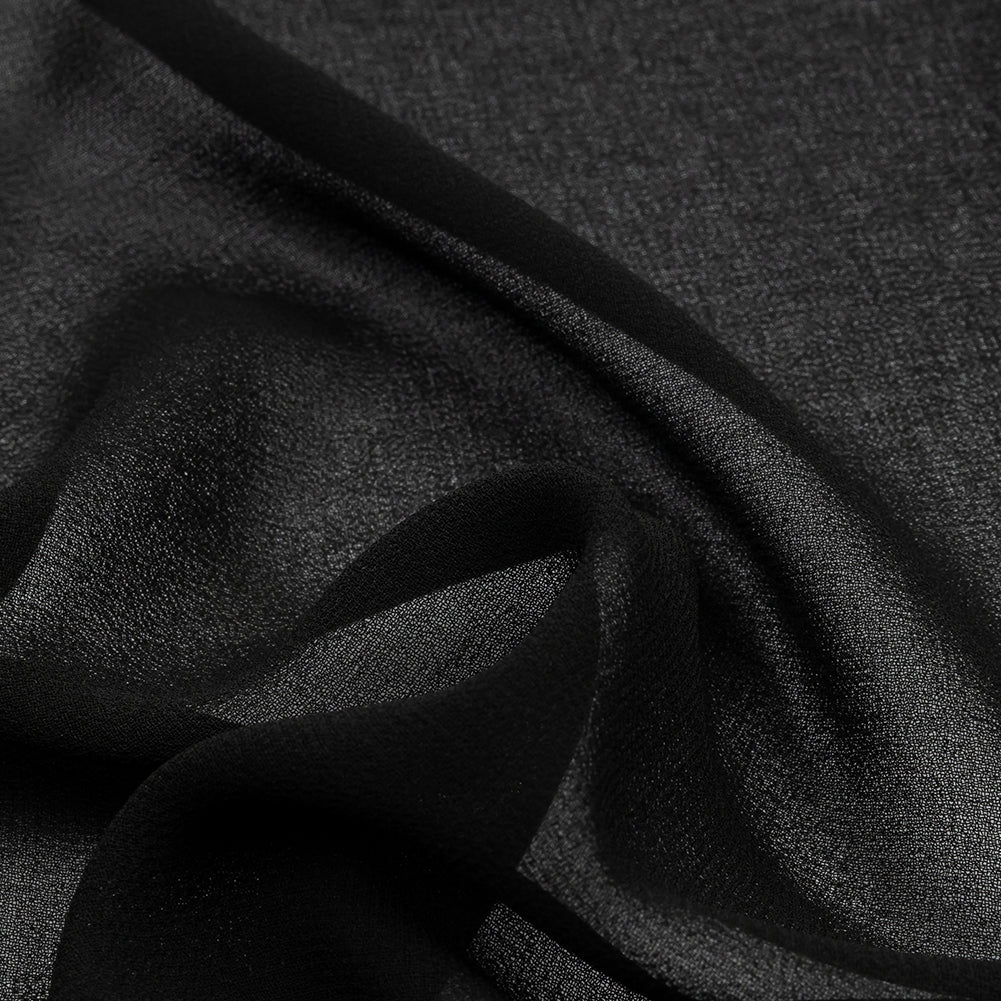Famous Australian Designer Black Polyester Georgette Detail