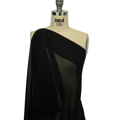 Famous Australian Designer Black Polyester Georgette Drape