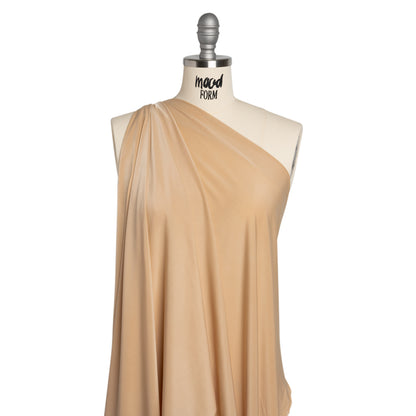 Stretch Polyester Jersey - Beige - Famous Australian Designer Deadstock Drape