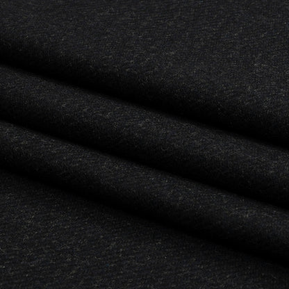 Famous Designer Navy and Black Subtle Plaid Felted Wool Heavyweight Suiting Folded