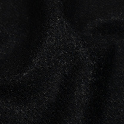 Famous Designer Navy and Black Subtle Plaid Felted Wool Heavyweight Suiting Detail