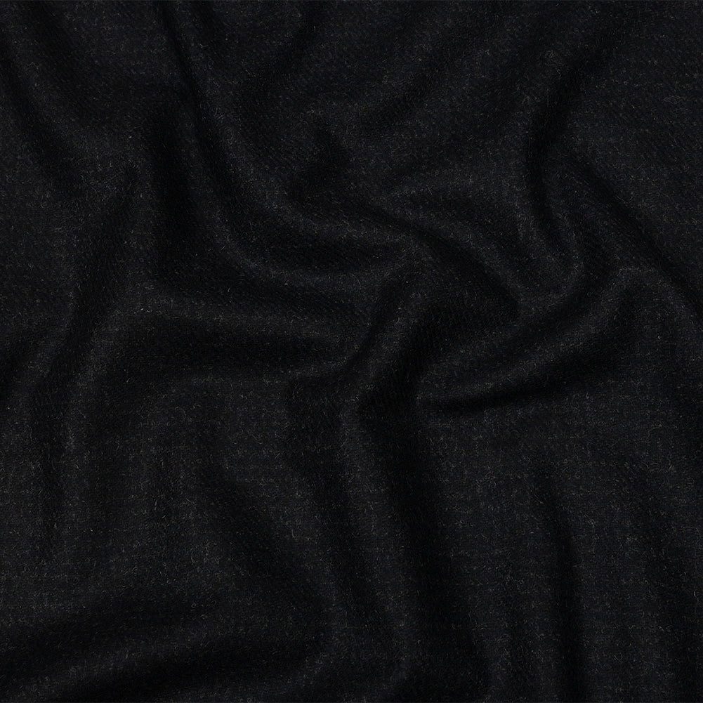 Famous Designer Navy and Black Subtle Plaid Felted Wool Heavyweight Suiting