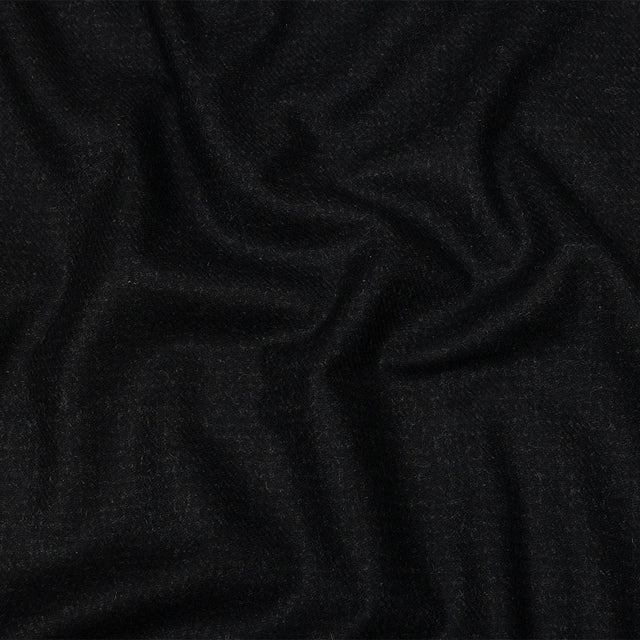 Famous Designer Navy and Black Subtle Plaid Felted Wool Heavyweight Suiting