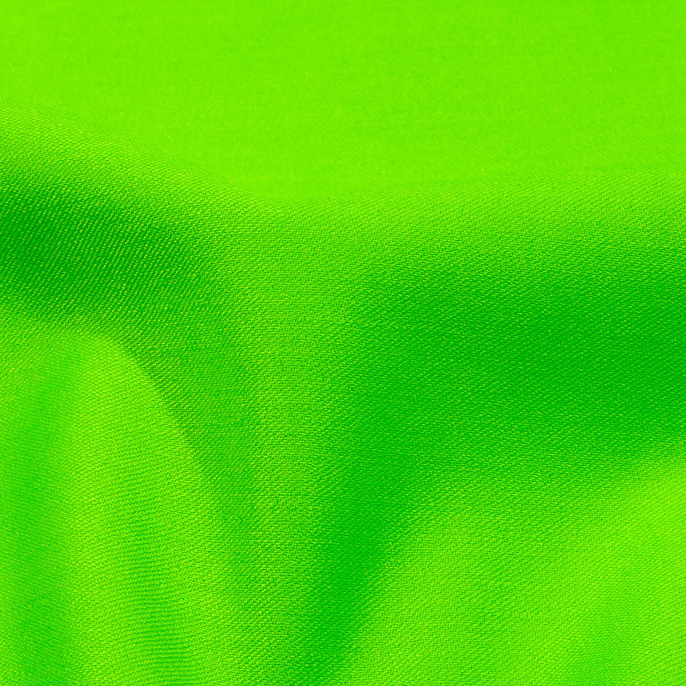 Italian Hi-Vis Green Double Face Stretch Super 150 Virgin Wool Twill Suiting - Detail