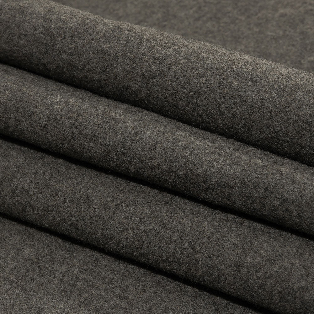 Balenciaga Italian Heathered Gray Felted Virgin Wool Double Cloth Coating Folded