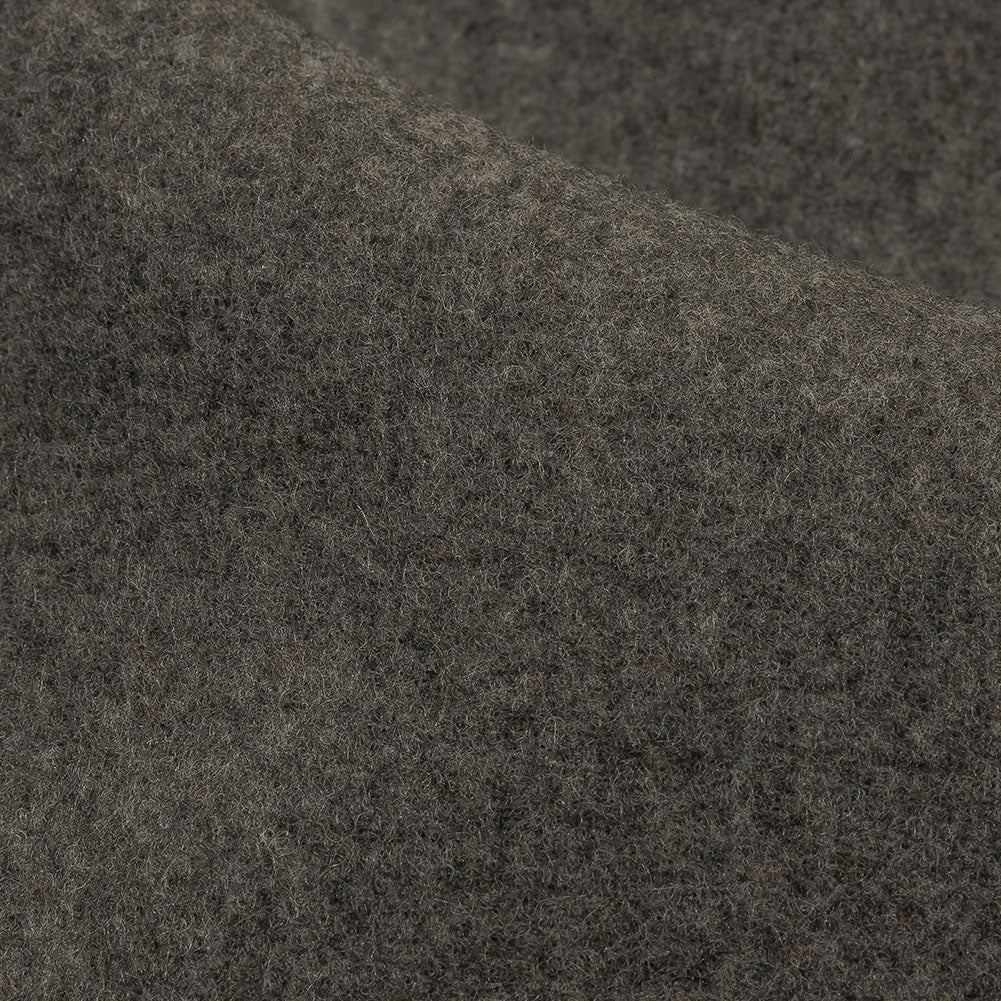Balenciaga Italian Heathered Gray Felted Virgin Wool Double Cloth Coating Detail