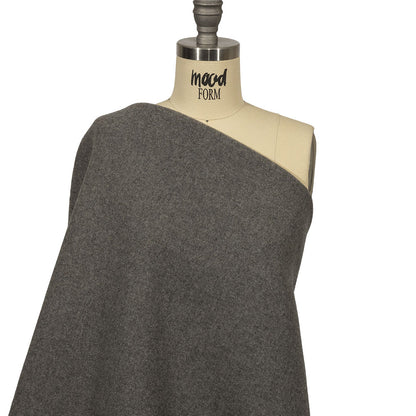 Balenciaga Italian Heathered Gray Felted Virgin Wool Double Cloth Coating Drape