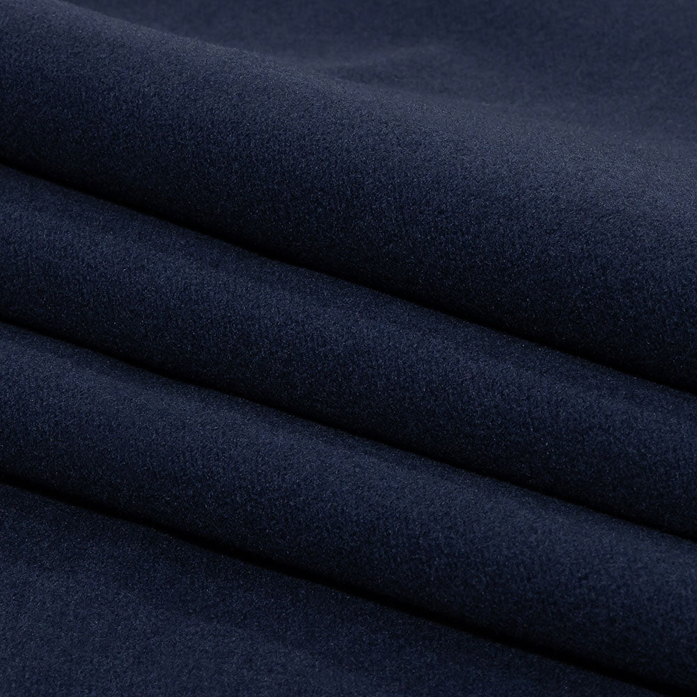 Balenciaga Italian Deep Ultramarine Brushed Blended Virgin Wool and Cashmere Twill Folded