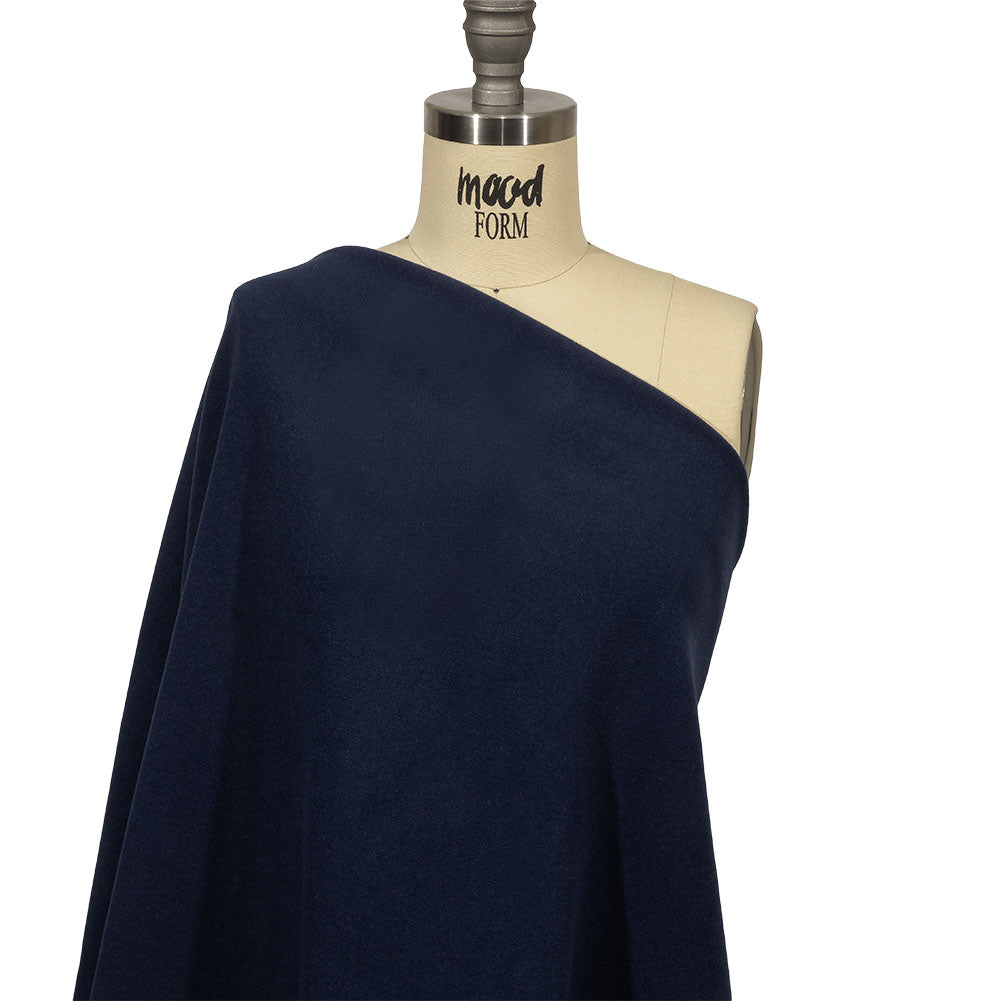 Balenciaga Italian Deep Ultramarine Brushed Blended Virgin Wool and Cashmere Twill Drape