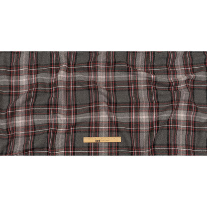Balenciaga Italian Gray, Biking Red and Violet Ice Plaid Wool Twill Full