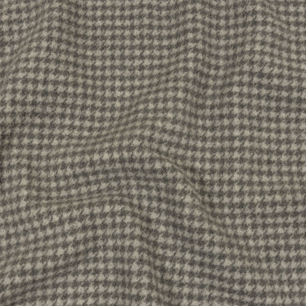 Balenciaga Italian Gray Houndstooth Brushed Blended Wool Coating