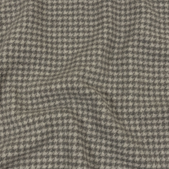 Balenciaga Italian Gray Houndstooth Brushed Blended Wool Coating