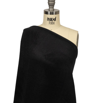 Balenciaga Italian Black Brushed Blended Camel Hair Twill Coating Drape
