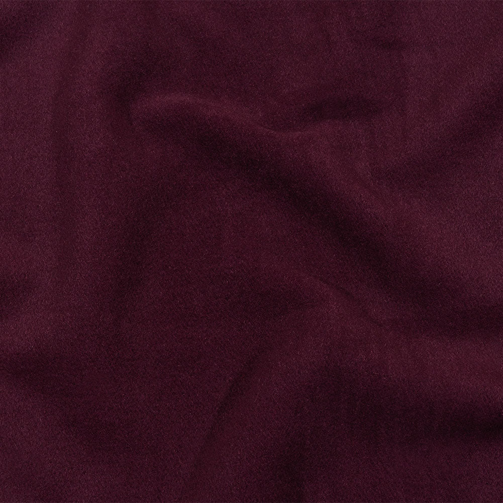 Balenciaga Italian Wine Red Brushed Blended Camel Hair Twill Coating