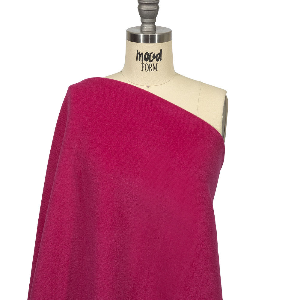 Balenciaga Italian Magenta Brushed Blended Camel Hair Twill Coating Drape