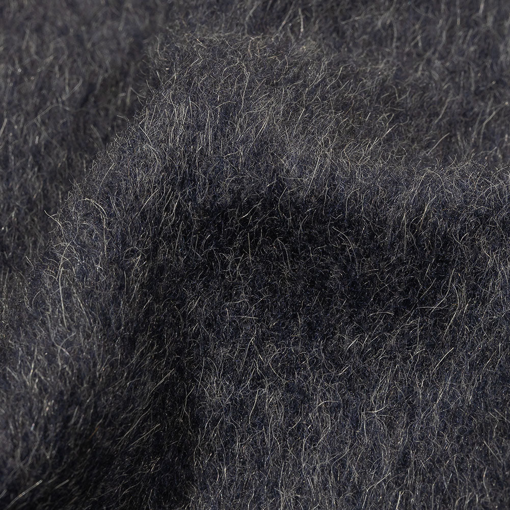 Fur-Like Alpaca and Wool Coating by Balenciaga - Heathered Silver and Black - Made in Italy Detail