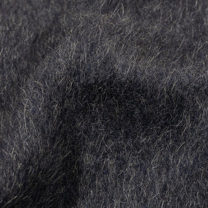 Fur-Like Alpaca and Wool Coating by Balenciaga - Heathered Silver and Black - Made in Italy Detail