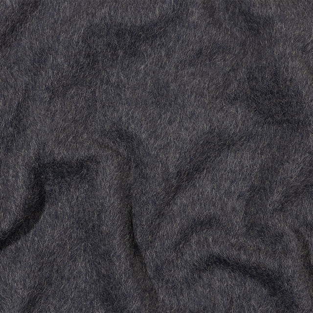 Fur-Like Alpaca and Wool Coating by Balenciaga - Heathered Silver and Black - Made in Italy