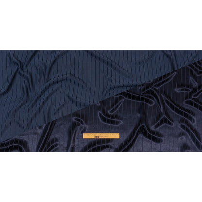 Balenciaga Italian Peacoat Tonal Satin Like Stripes Acetate and Viscose Jacquard Full