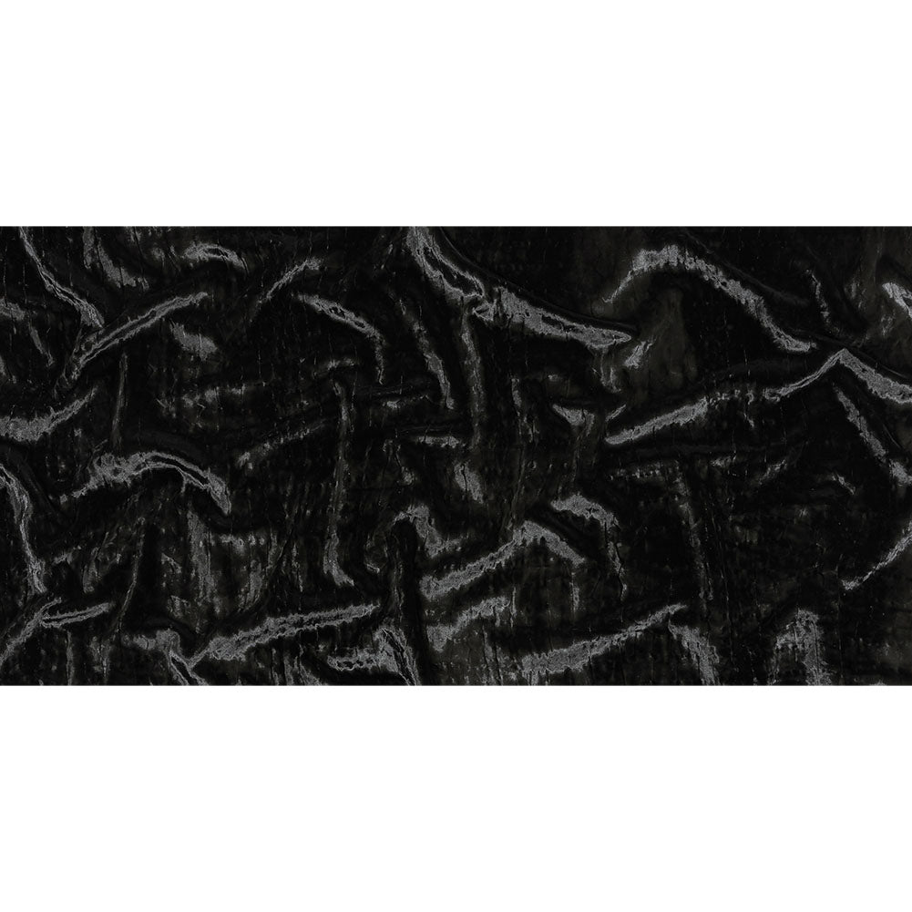 Balenciaga Italian Black Alligator Embossed Rayon and Polyester Crushed Velvet Full